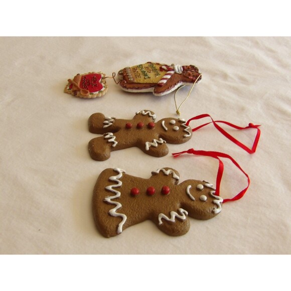 Lot 3x Christmas Gingerbread House Ornaments 6" Grandma Grandpa Man Woman - Picture 13 of 16